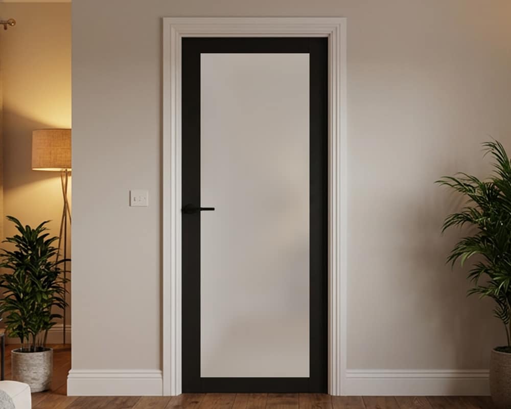 Heritage 1 Light Frosted Black Door