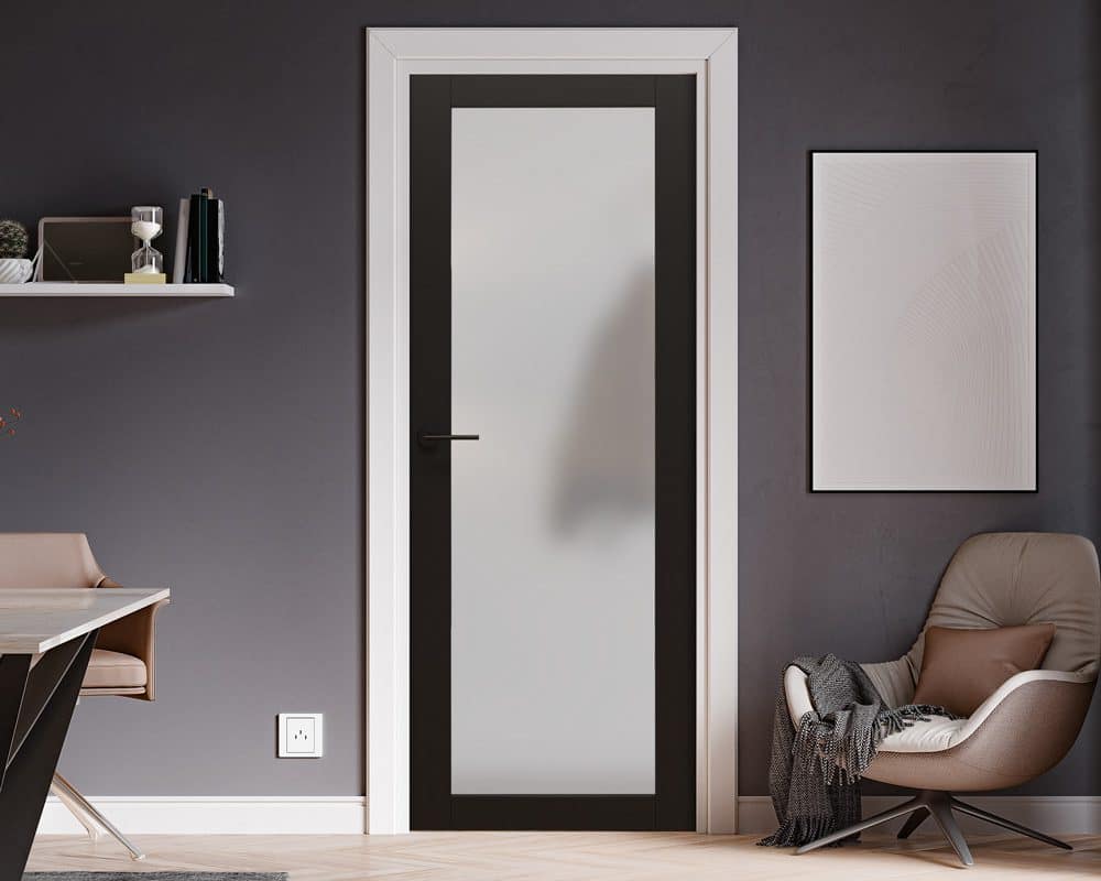 Heritage 1 Light Frosted Black Door