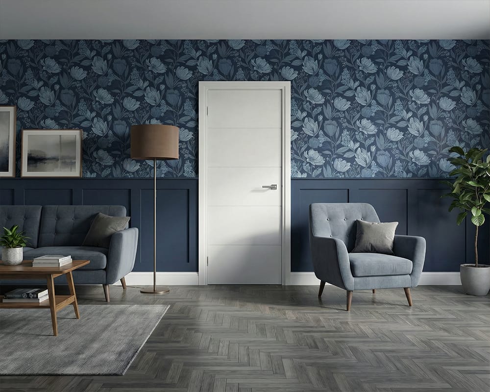 Horizontal Four Line Moulded White Door Horizontal Four Line Moulded White Door