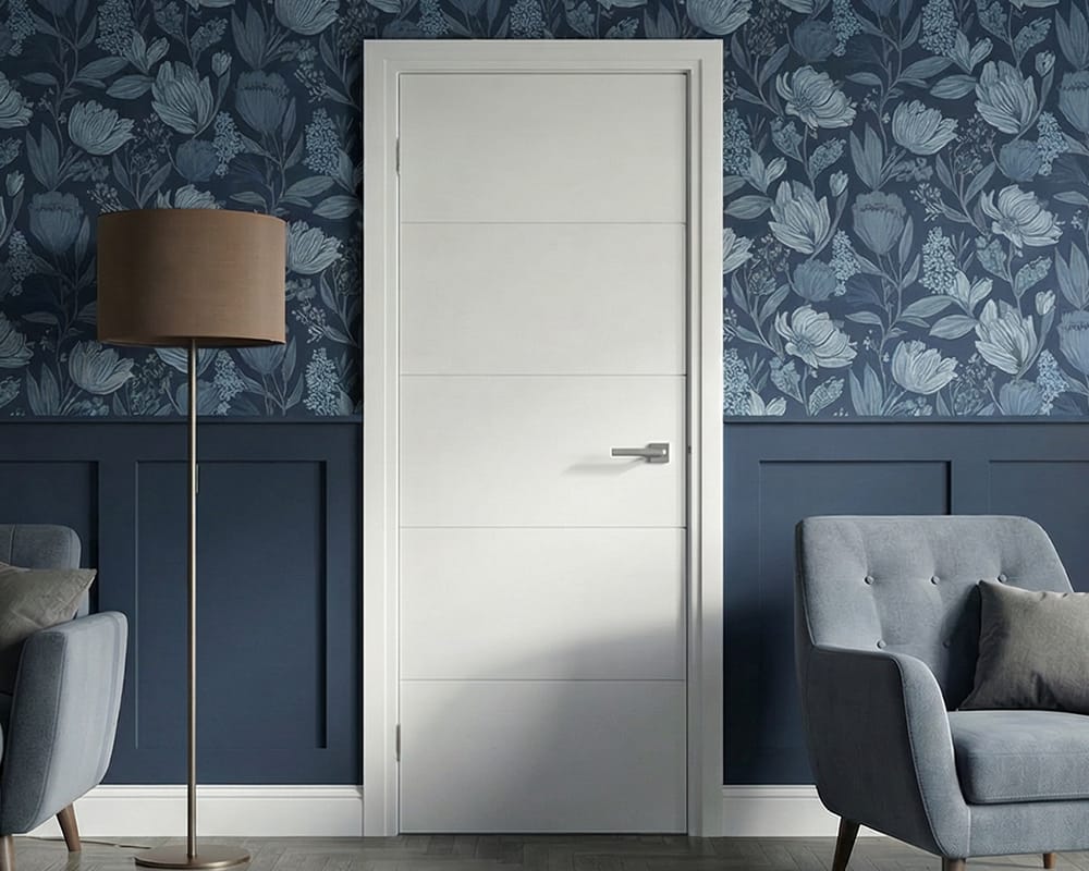 Horizontal Four Line Moulded White Door Horizontal Four Line Moulded White Door