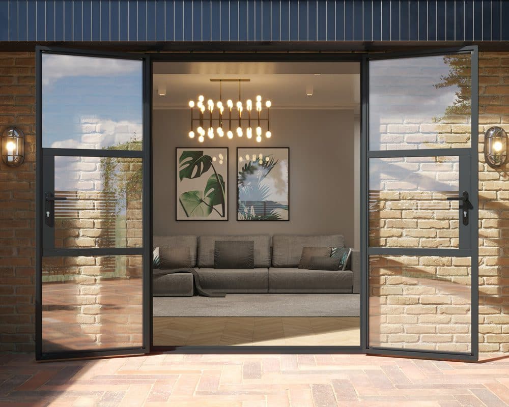 Grey Heritage French Doors 1500mm