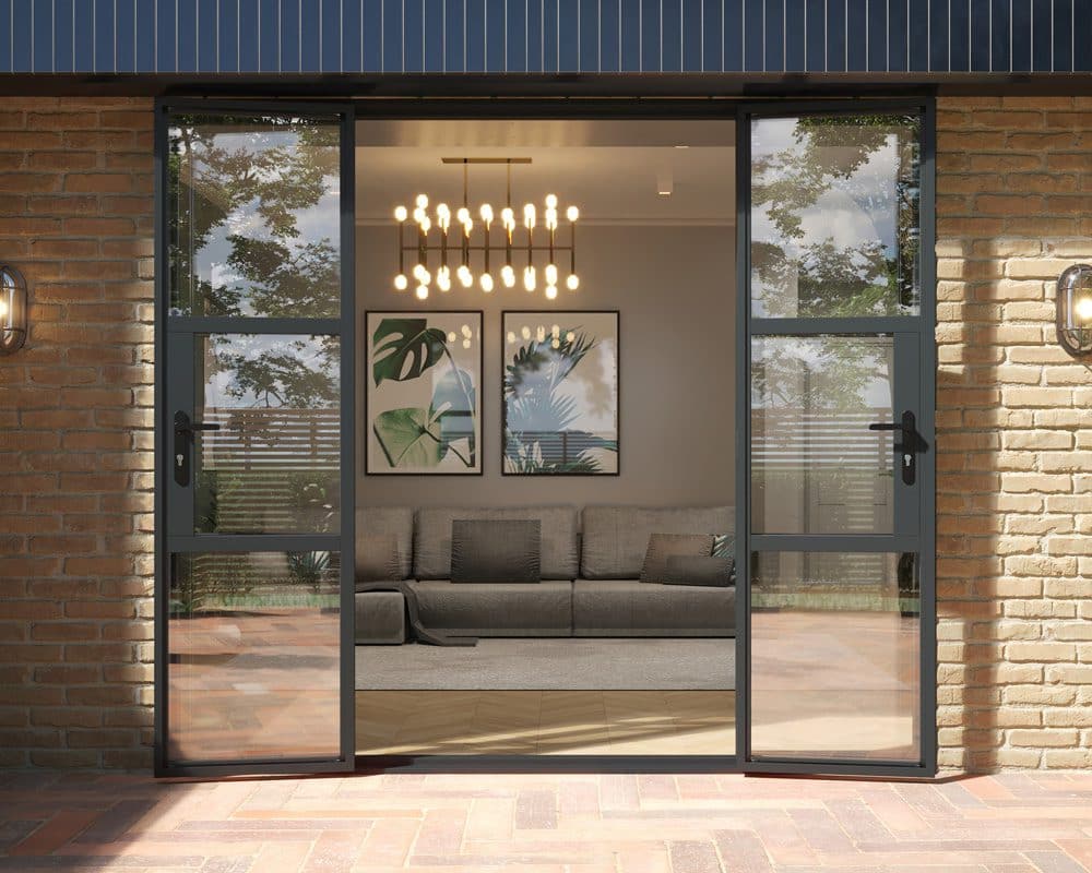 Grey Heritage French Doors 2400mm