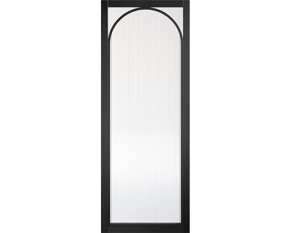 Black Melrose Reeded Glazed Door Black Melrose Reeded Glazed Door