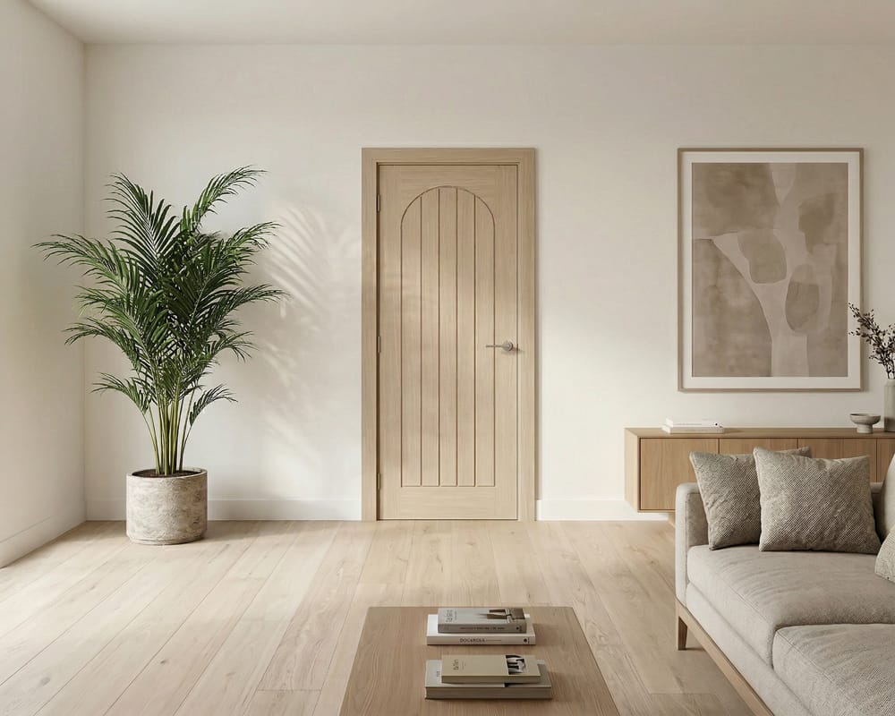 Blonde Oak Mexicano Arched Square Top Door Blonde Oak Mexicano Arched Square Top Door