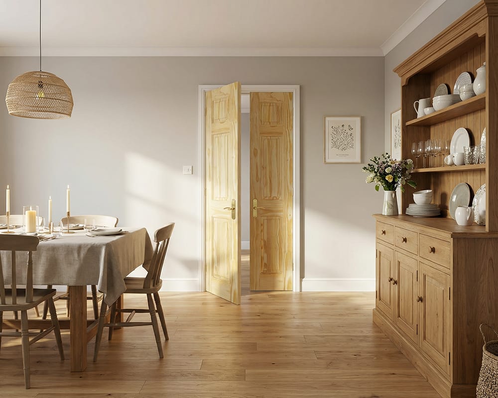 Clear Pine 3 Panel Door Clear Pine 3 Panel Door