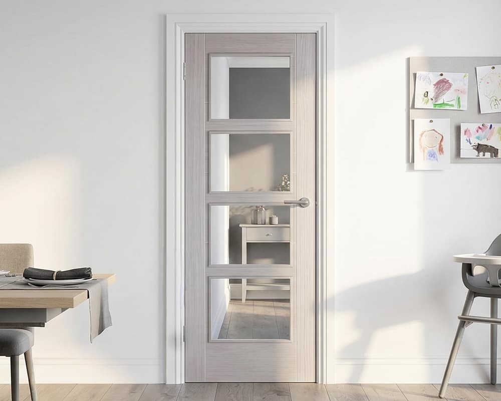 Light Grey Vancouver Glazed 4 Light Door Light Grey Vancouver Glazed 4 Light Door