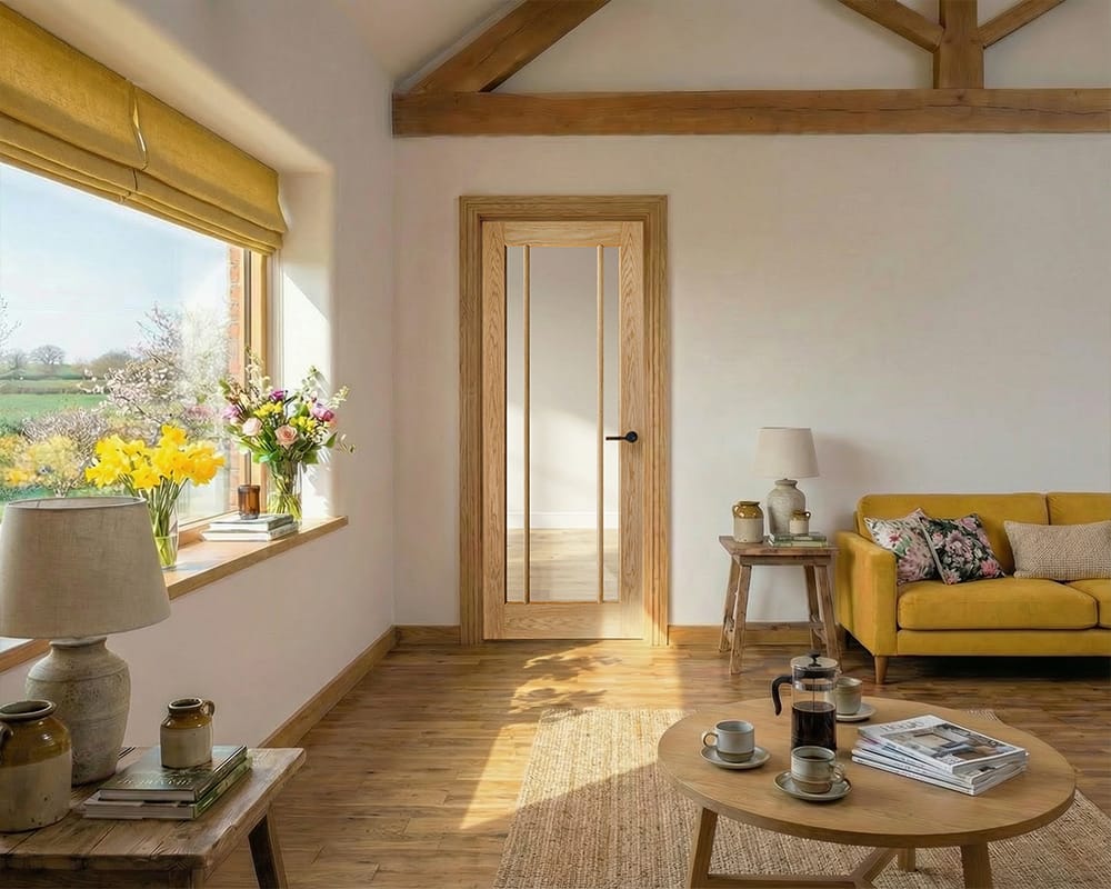 Oak Lincoln Glazed 3 Light Pre-Finished Door Oak Lincoln Glazed 3 Light Pre-Finished Door