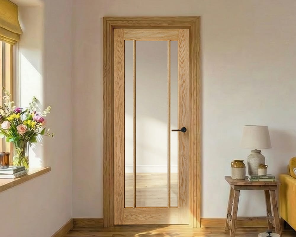 Oak Lincoln Glazed 3 Light Pre-Finished Door Oak Lincoln Glazed 3 Light Pre-Finished Door