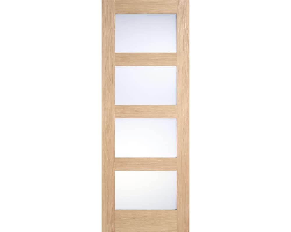 Oak Shaker Glazed 4 Light Frosted Door Oak Shaker Glazed 4 Light Frosted Door