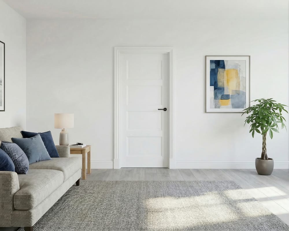 White Contemporary 4 Panel Door White Contemporary 4 Panel Door