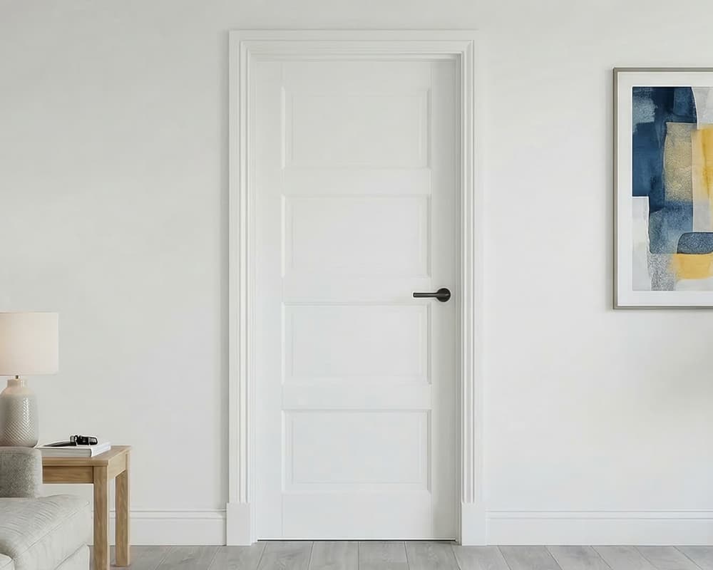 White Contemporary 4 Panel Door White Contemporary 4 Panel Door
