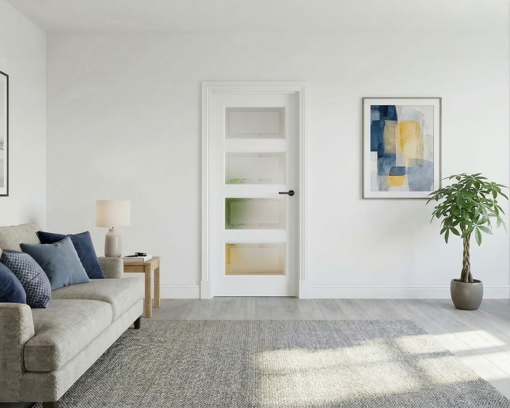 White Contemporary Glazed 4 Light Door White Contemporary Glazed 4 Light Door