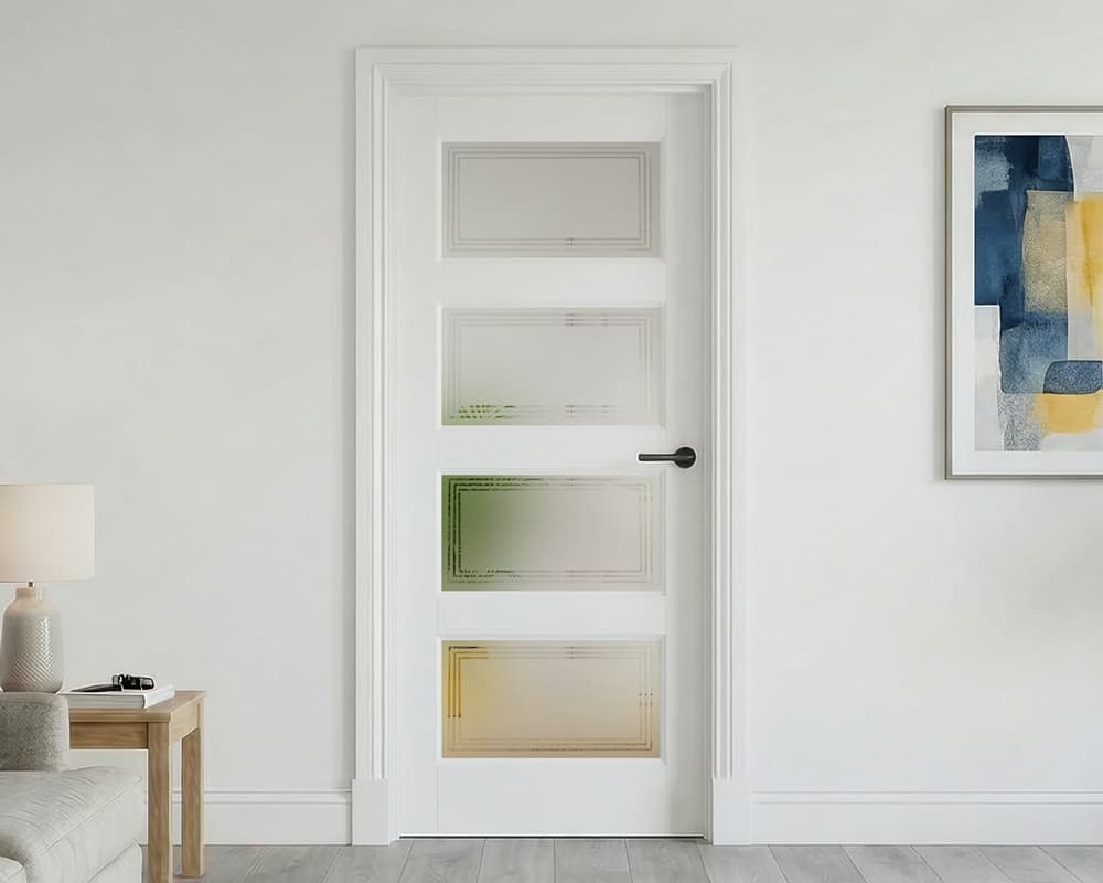 White Contemporary Glazed 4 Light Door White Contemporary Glazed 4 Light Door