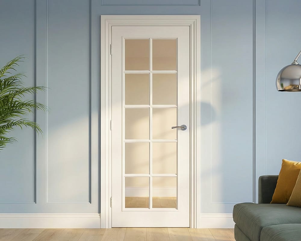 White Moulded SA 10 Light Glazed Door White Moulded SA 10 Light Glazed Door