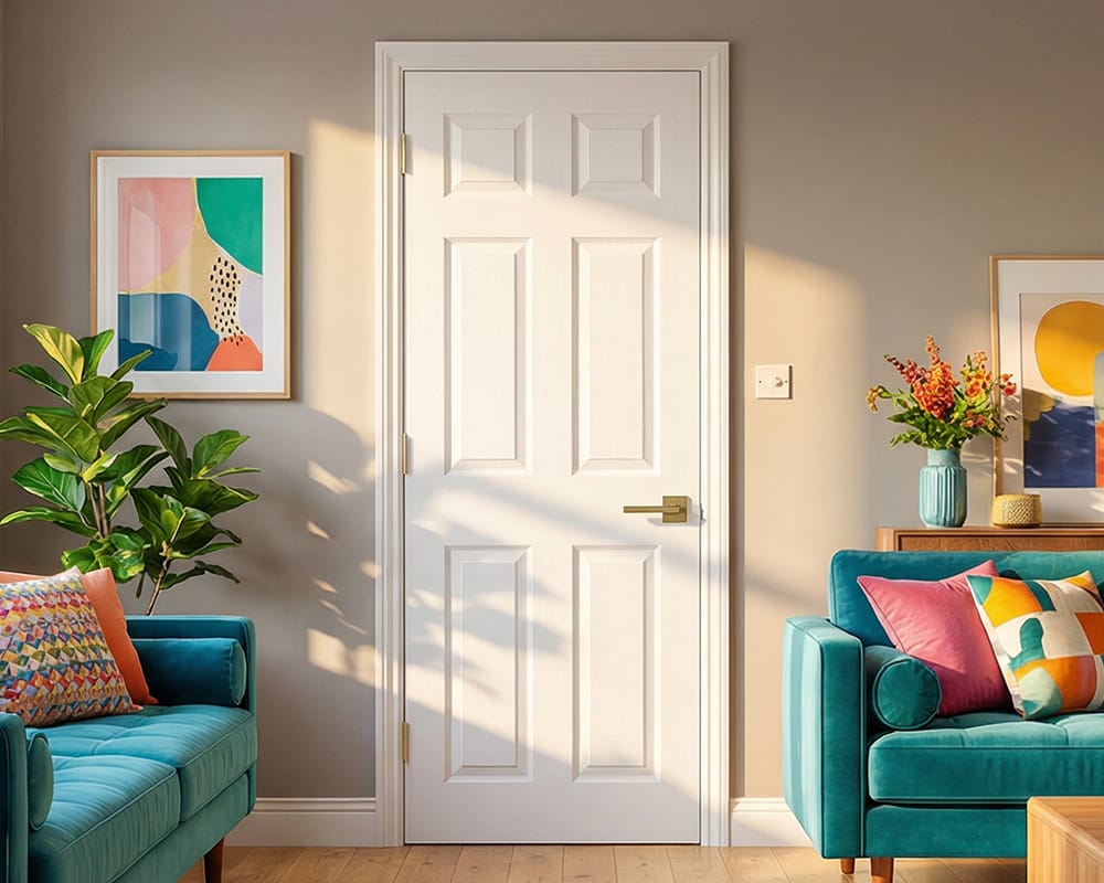 White Moulded Textured 6 Panel Door White Moulded Textured 6 Panel Door