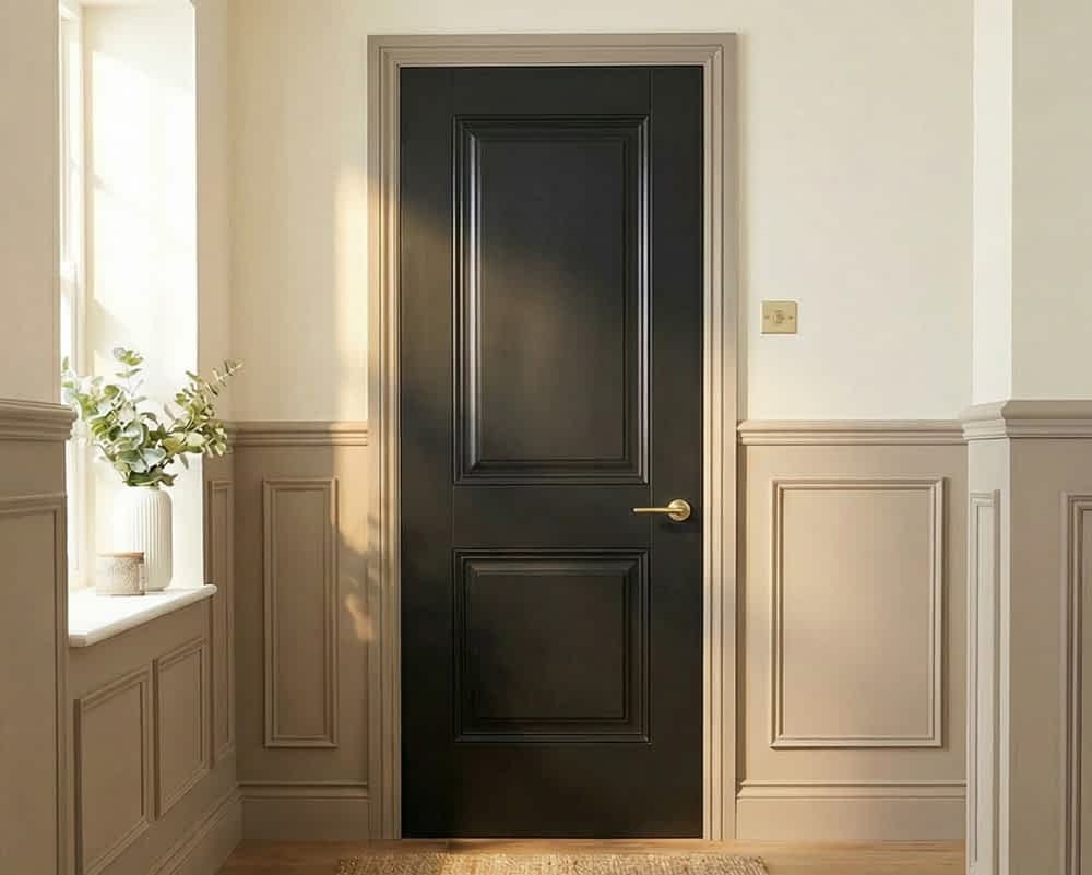 Arnhem Black 2 Panel Internal Door - Lifestyle Shot