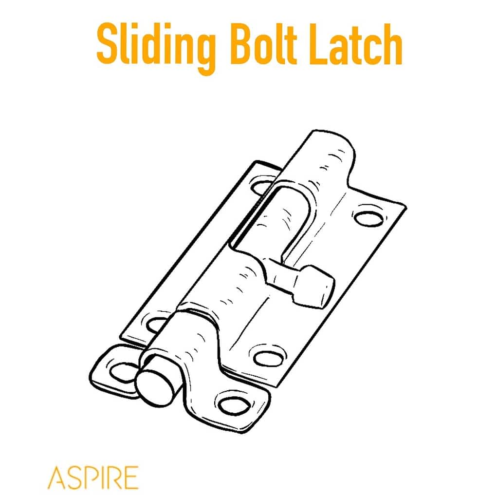 illustration of a sliding bolt latch