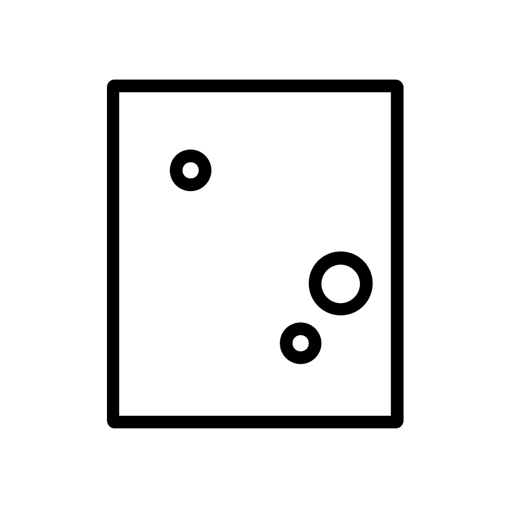 a square with bubbles inside