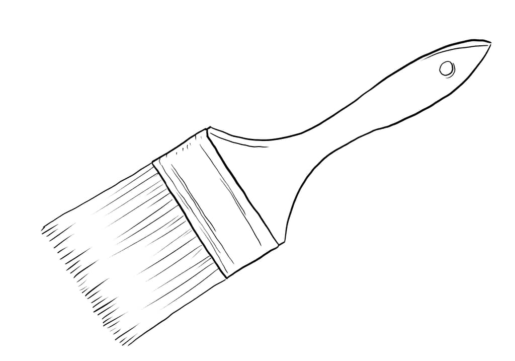 An illustration of a paintbrush. A tool for finishing bifold doors