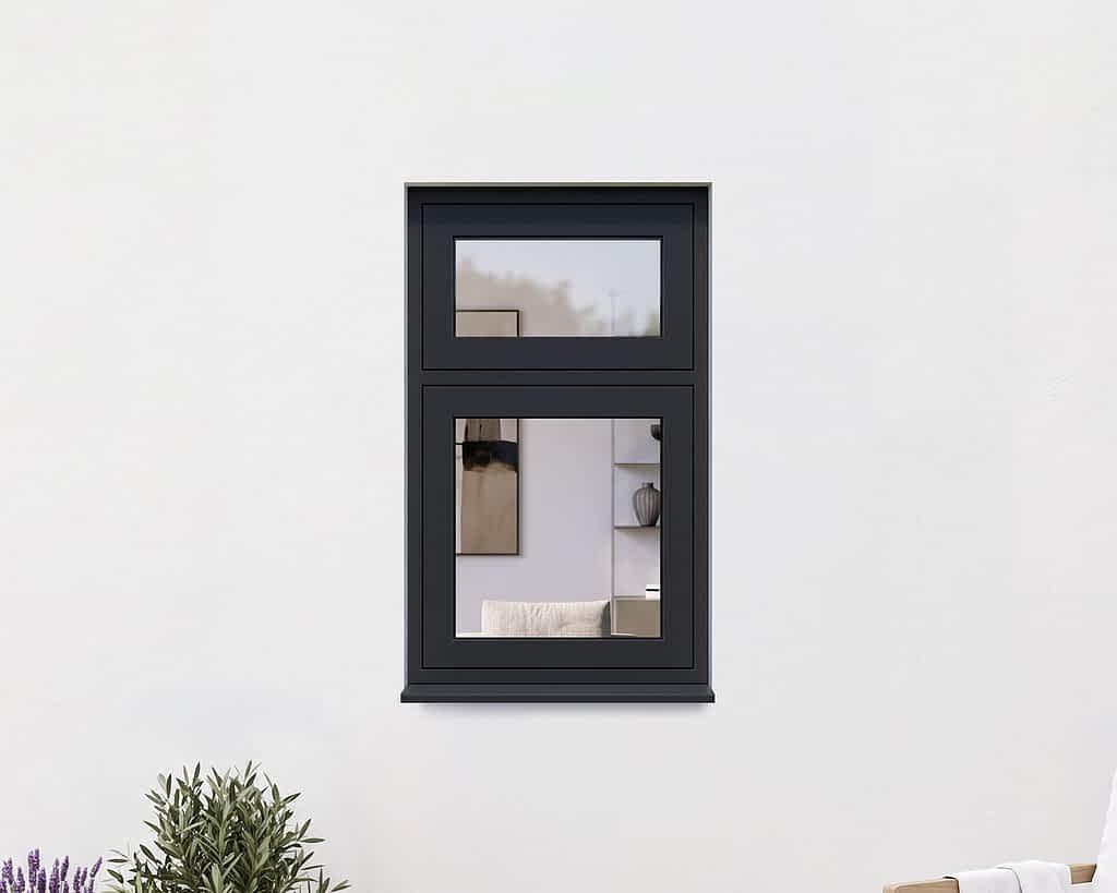 Revere Black Flush Casement Window 620 x 1040 Bottom Fixed Top Opener