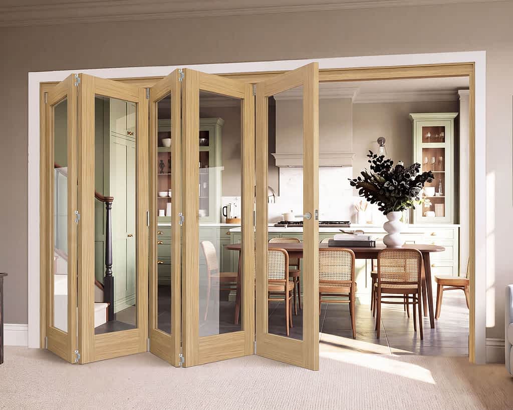 Vision Fully Finished Oak Internal Bifolds 5 Door 5+0