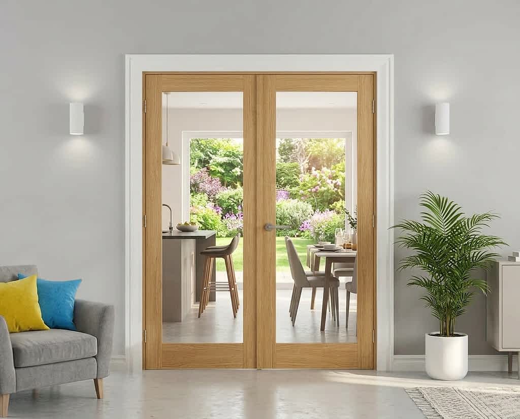 Fully finished Oak 1 Light French Door