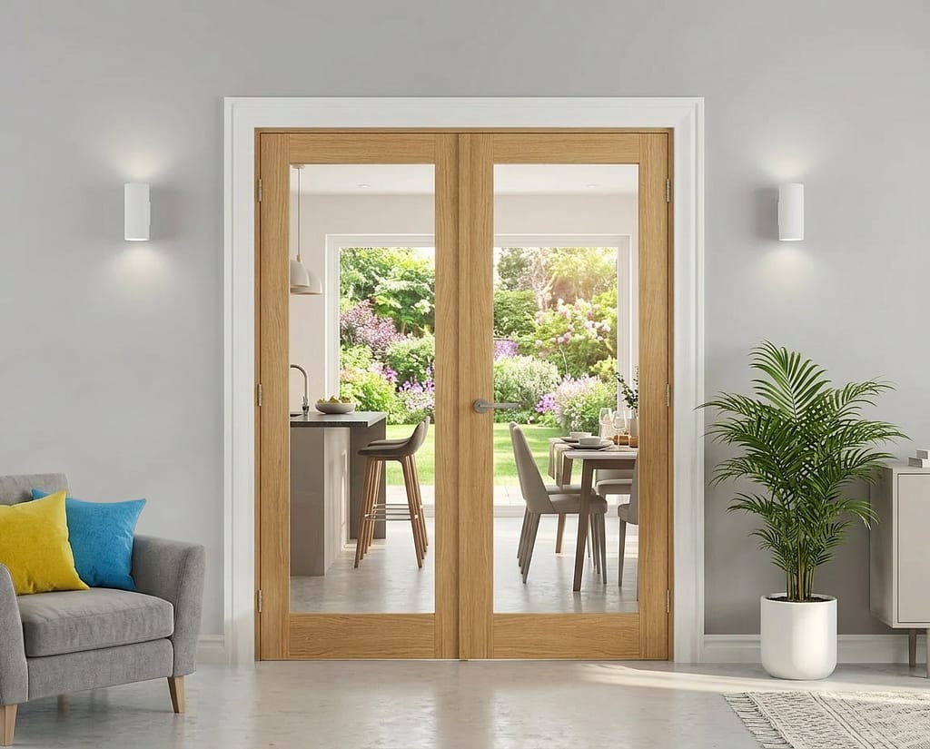 Fully finished Oak 1 Light French Door