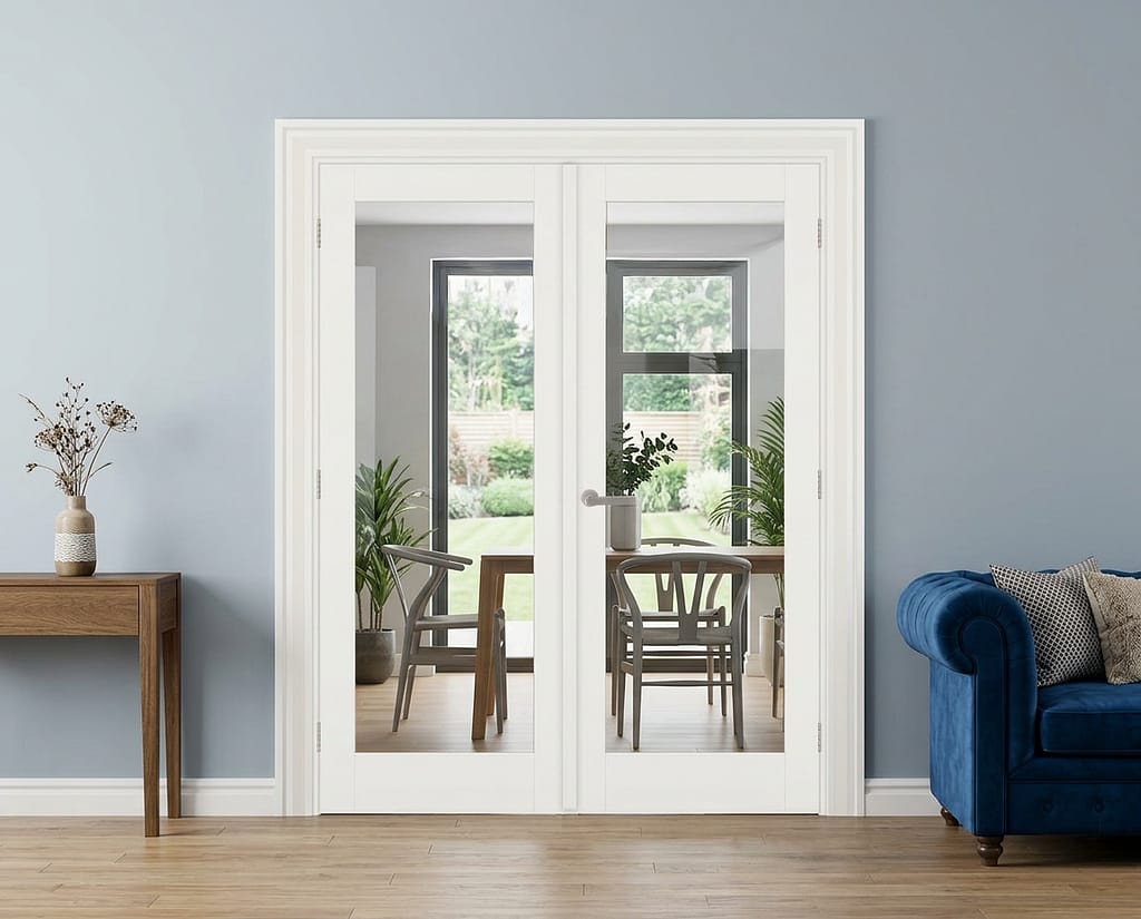 White Primed 1 Light French Door