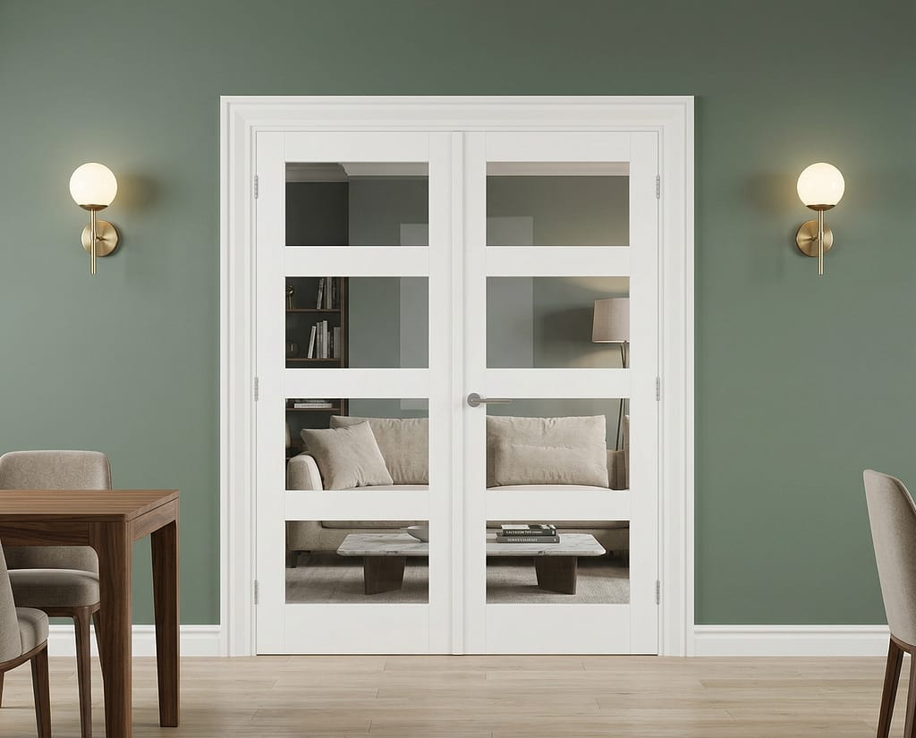 White Primed 4 Light French Door