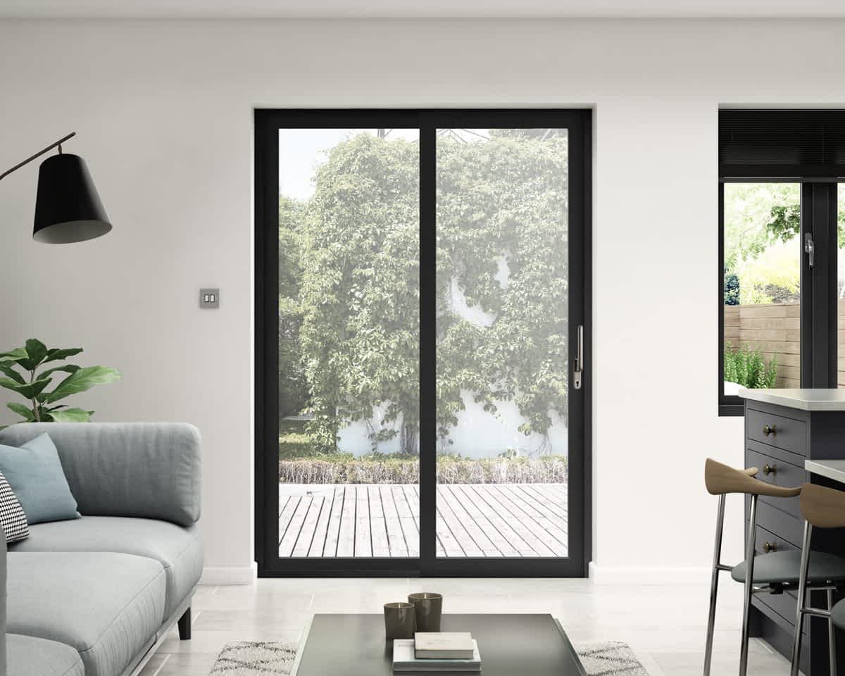 1.5m Exceed Black Aluminium Sliding Doors