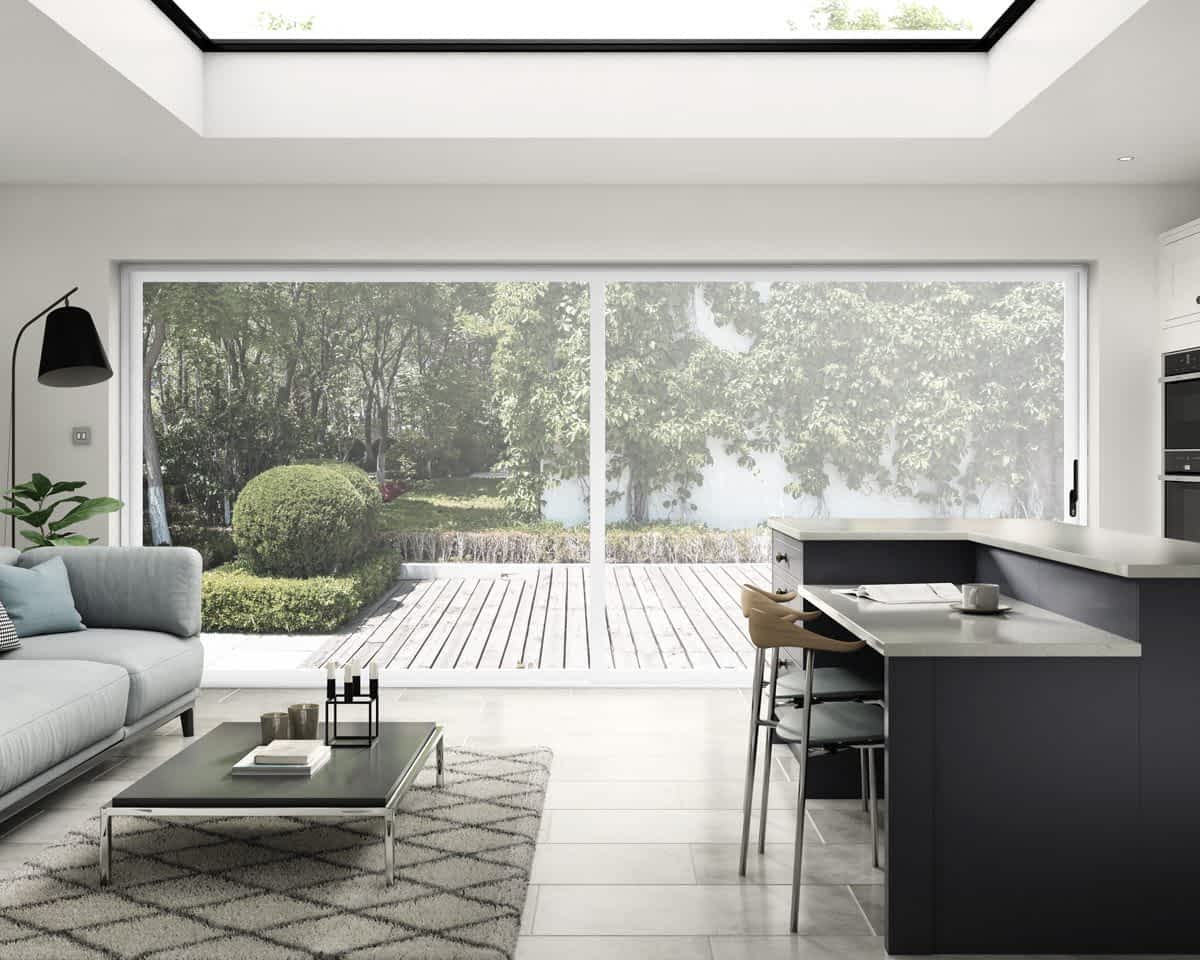 5m Exceed White Aluminium Sliding Doors