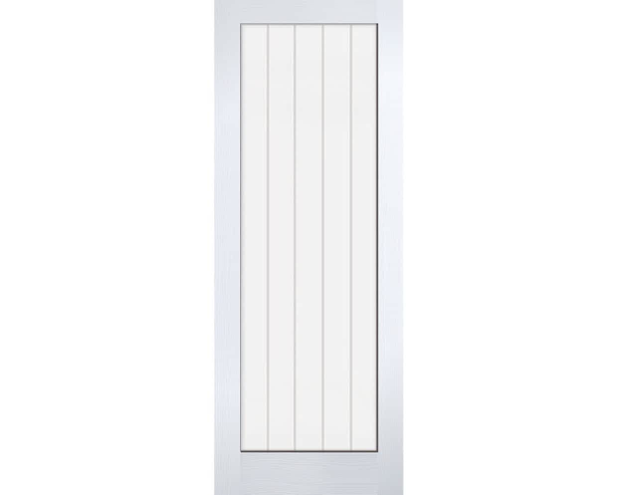 Textured Moulded White Vertical Glazed 1 Light Internal Door