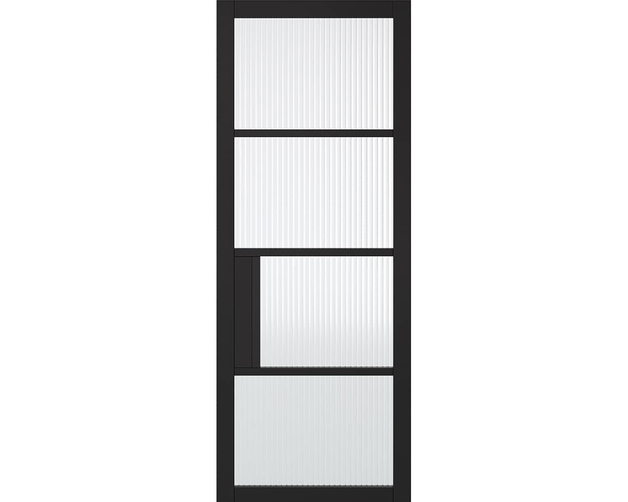 Chelsea Black Reeded Glazed Door Chelsea Black Reeded Glazed Door