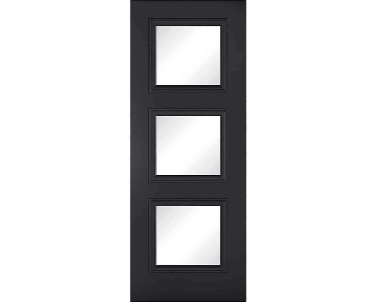 Antwerp Black Glazed 3 Light Door Antwerp Black Glazed 3 Light Door