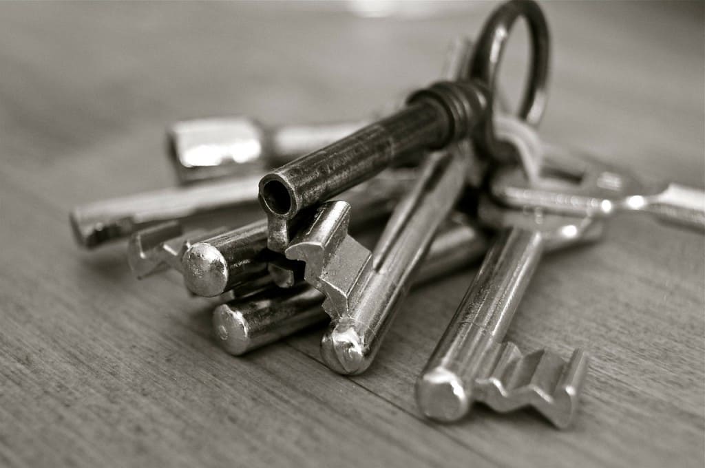 Close up of keys to a house