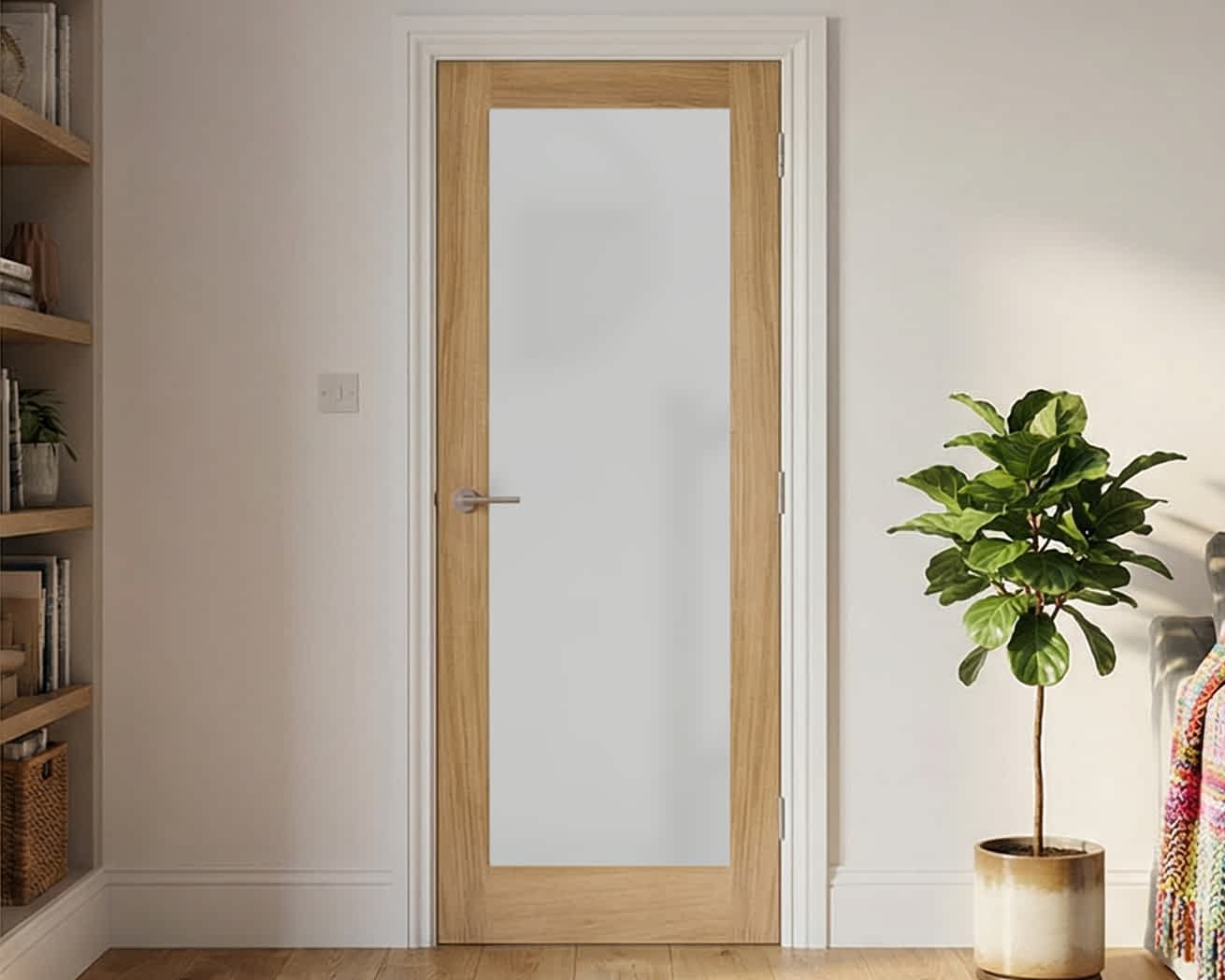 Oak Pattern 10 Glazed 1 Light Frosted Door