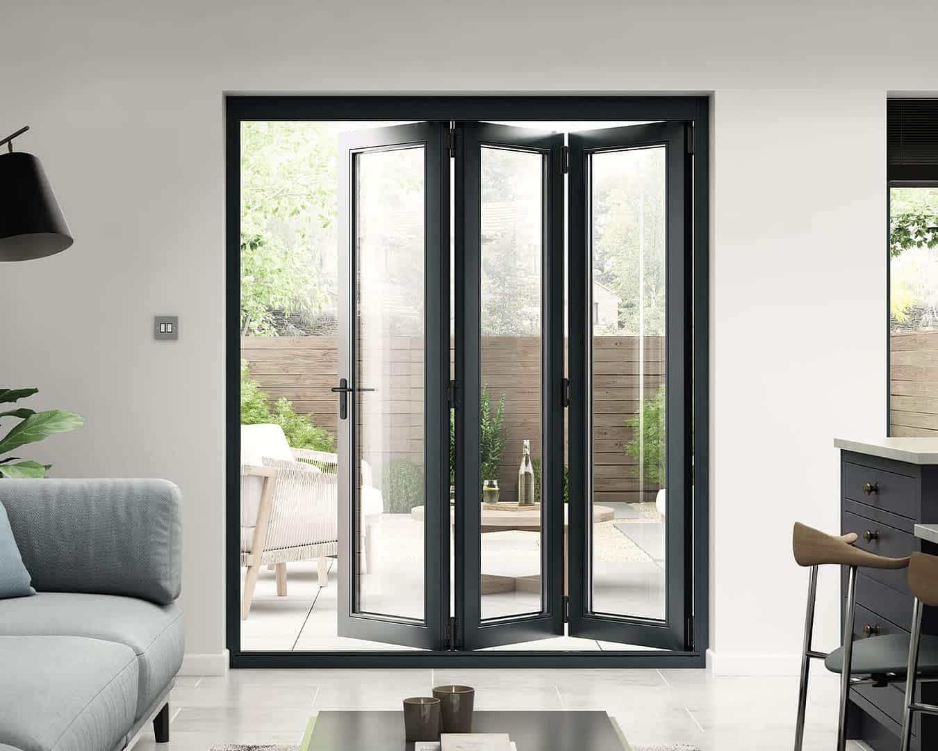 1800mm Revere Grey External Bifold Doors