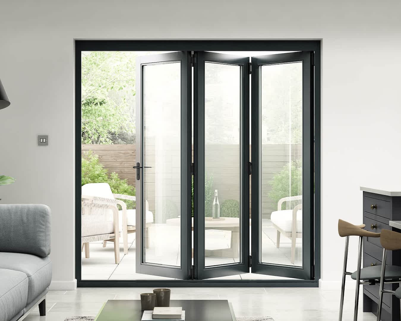 2100mm Revere Grey External Bifold Doors