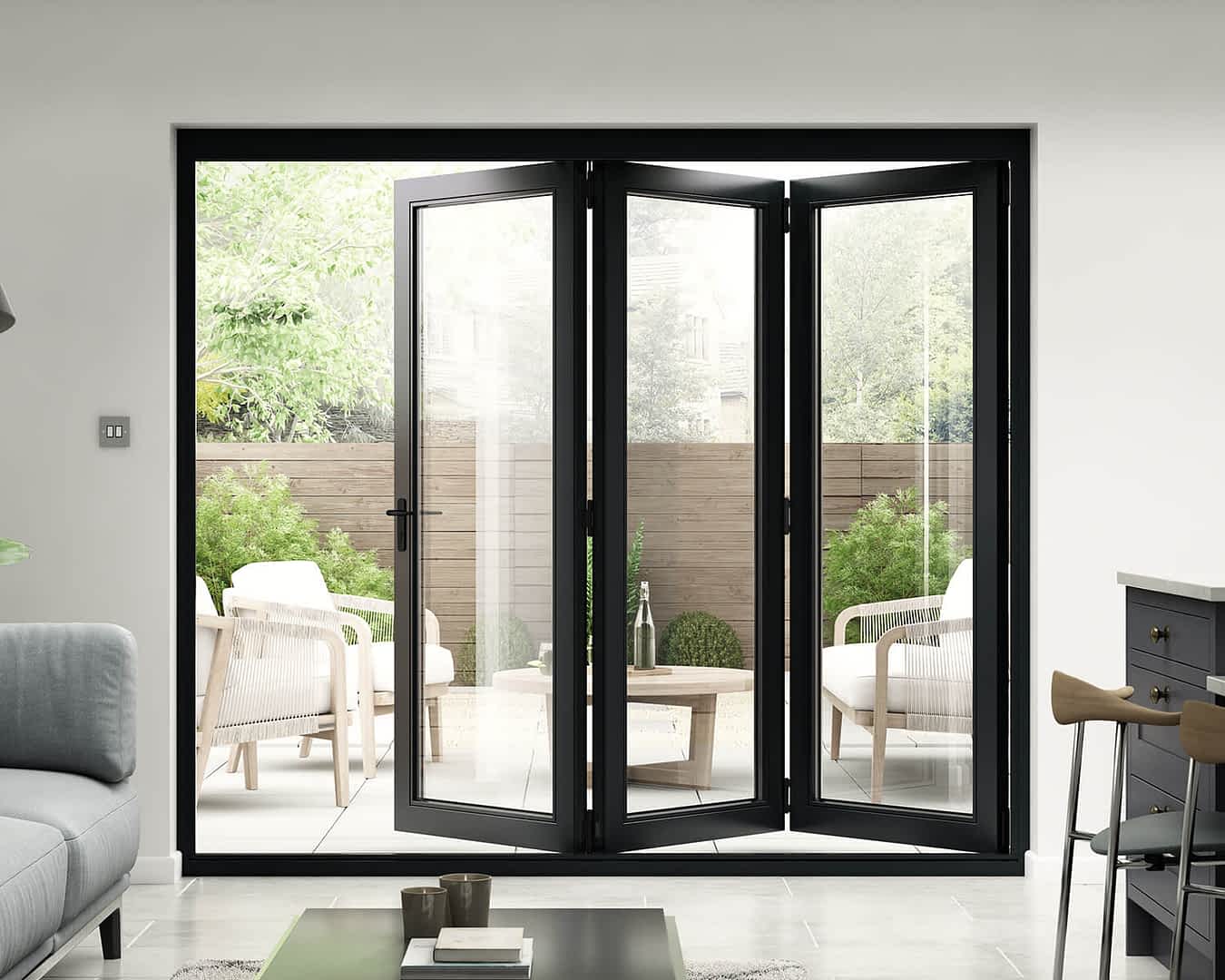 2400mm Revere Black External Bifold Doors