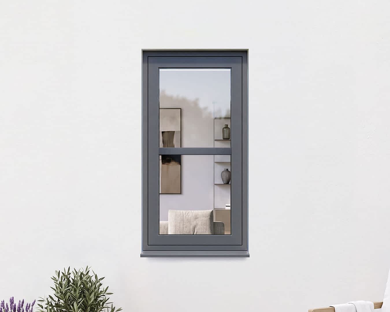 Revere Grey Industrial Flush Casement Window 620 x 1190 Single Opener
