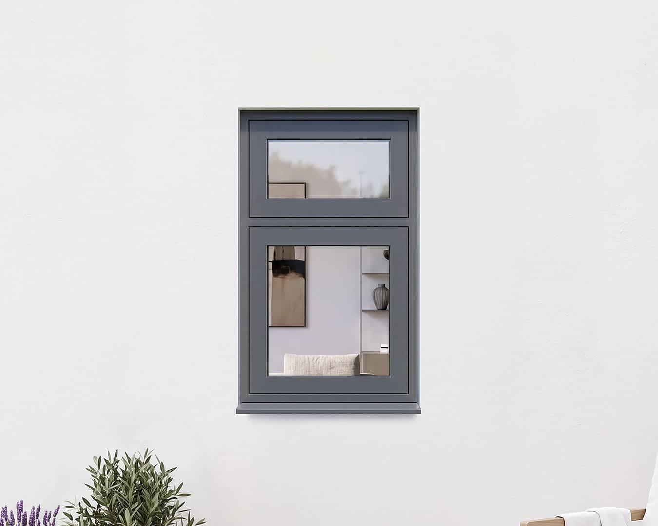 Revere Grey Flush Casement Top Opening Window 630mm x 1050mm