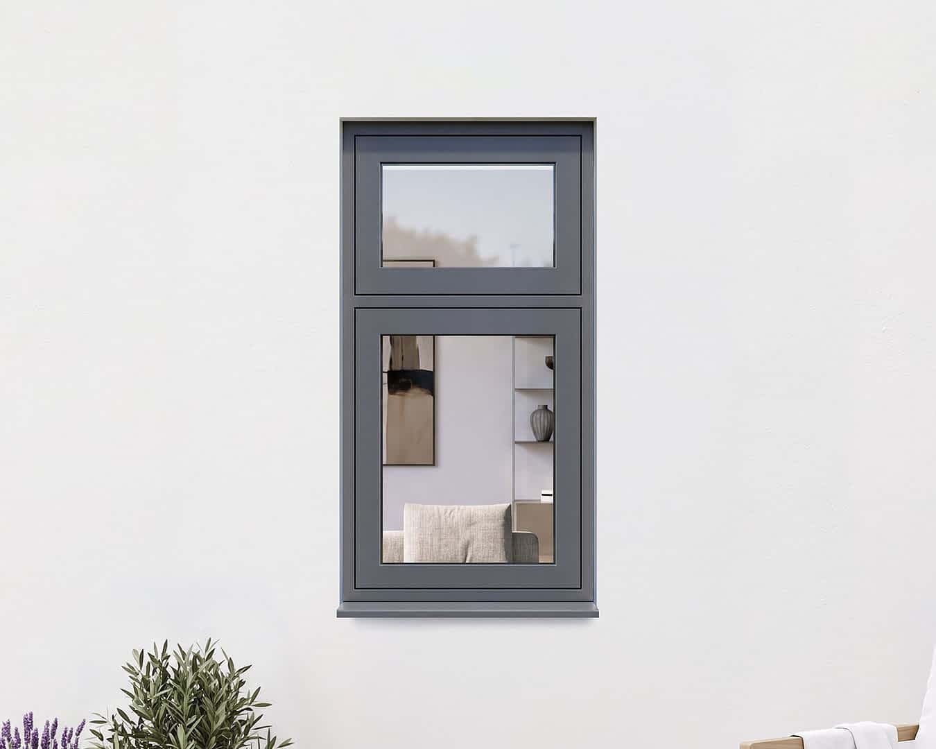 Revere Grey Flush Casement Top Opening Window 630mm x 1200mm