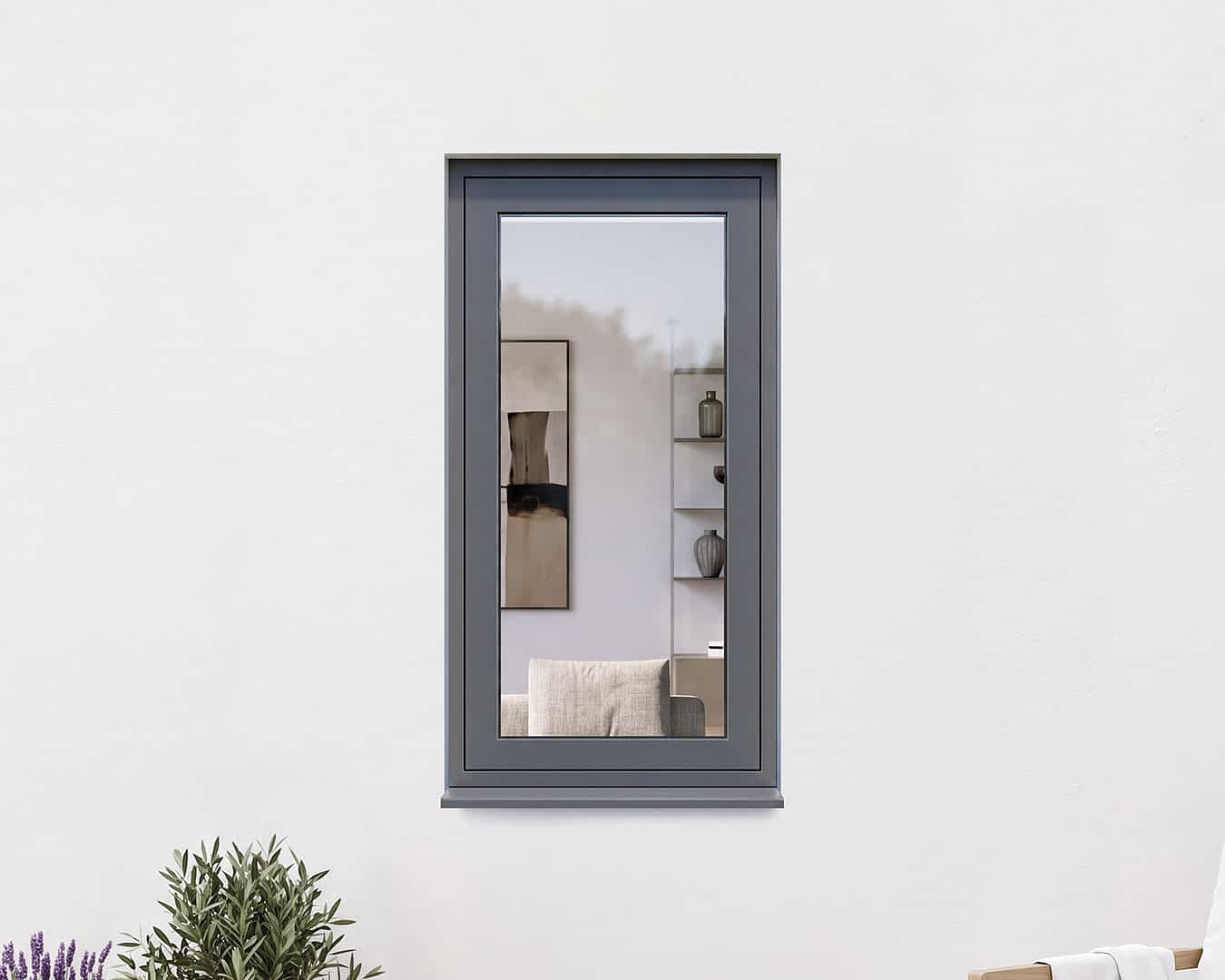 Revere Grey Flush Casement Single Window 630mm x 1200mm