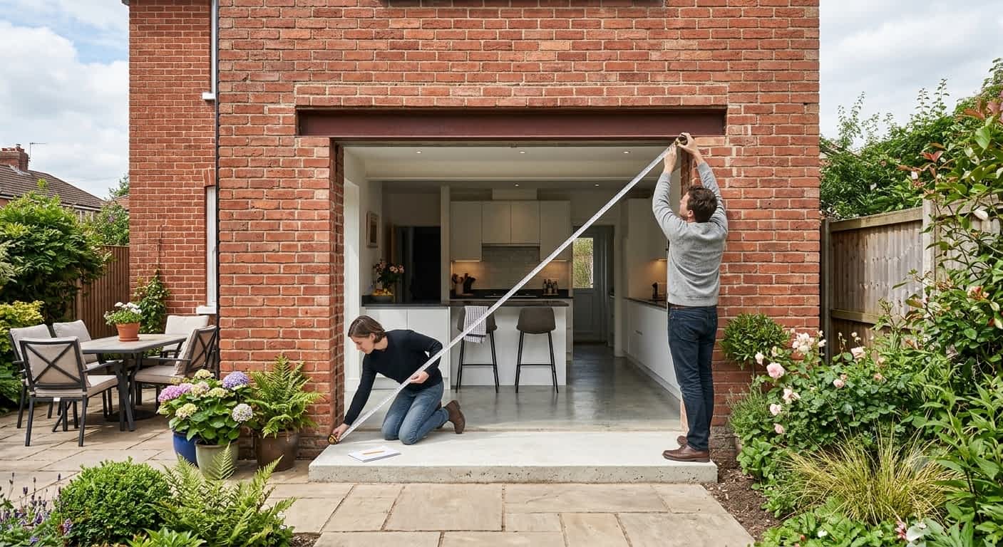 Measure external door opening
