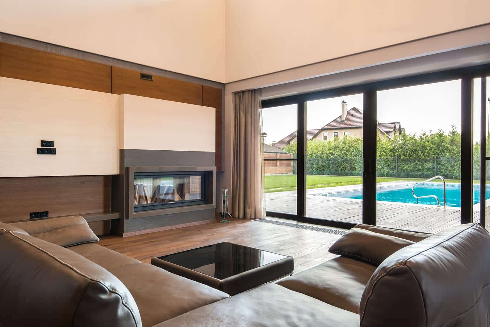 asset photo of a sliding glass door in a very nice kitchen