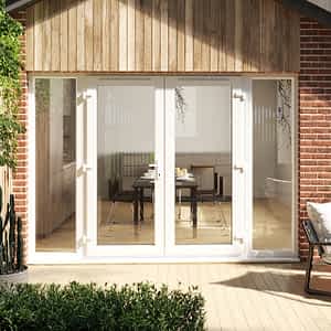 3m Statement White PVC French Doors - External