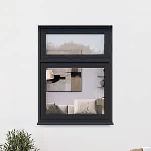 Revere Black Flush Casement Window 905 x 1190 Bottom Fixed Top Opener