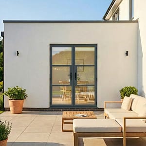 1500mm Grey Heritage French Doors - External Shot