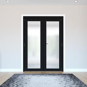 Heritage 1 Light Frosted French Doors - Closed