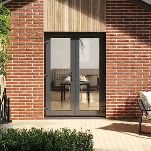1.5m Statement Grey PVC French Doors - External